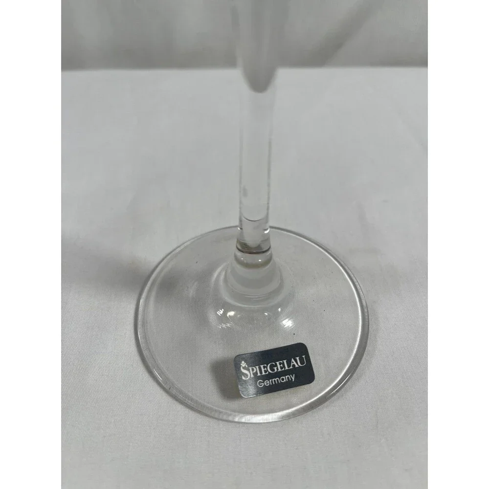 Lot of 4 Spiegelau Fluted Champagne Glasses Clear Glass Long Stem #428